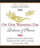 Custom Text Wine Labels - Wedding Day